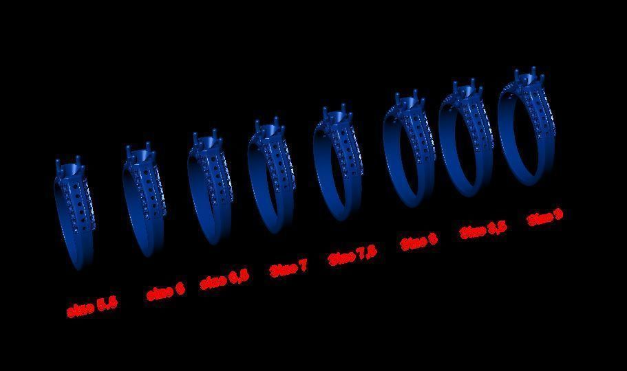  solitaire with ring sizes  8 part S52 3D print model_13