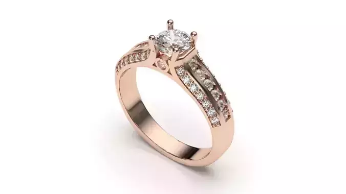  solitaire with ring sizes  8 part S52 3D print model