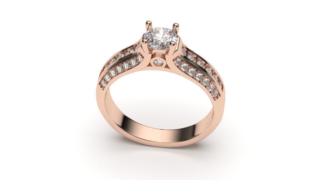  solitaire with ring sizes  8 part S52 3D print model_3