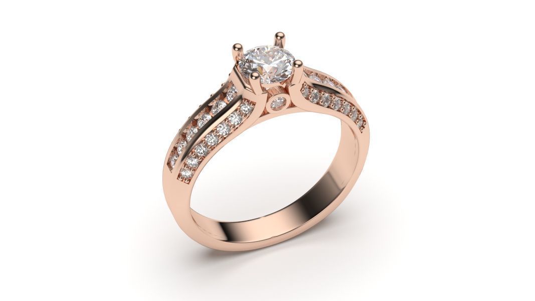  solitaire with ring sizes  8 part S52 3D print model_6