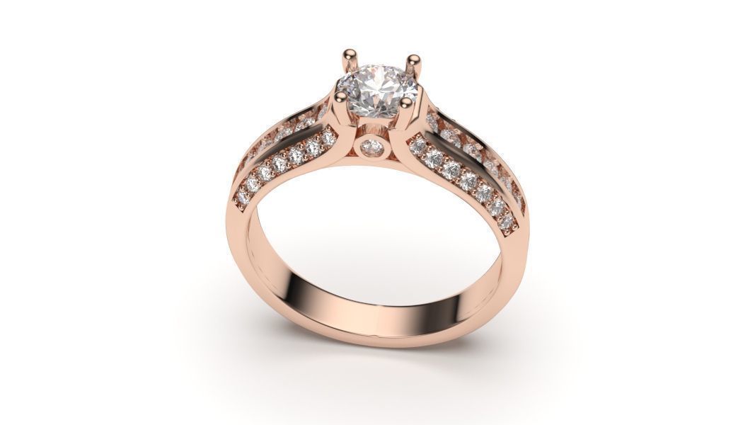  solitaire with ring sizes  8 part S52 3D print model_7