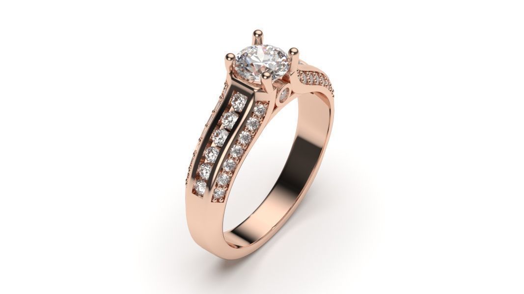  solitaire with ring sizes  8 part S52 3D print model_5