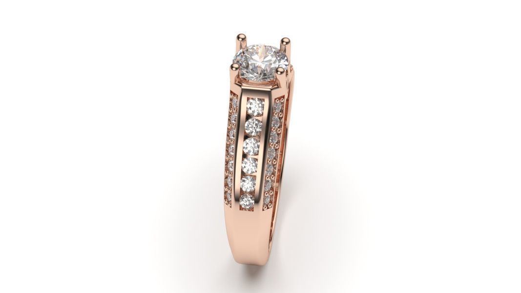  solitaire with ring sizes  8 part S52 3D print model_4