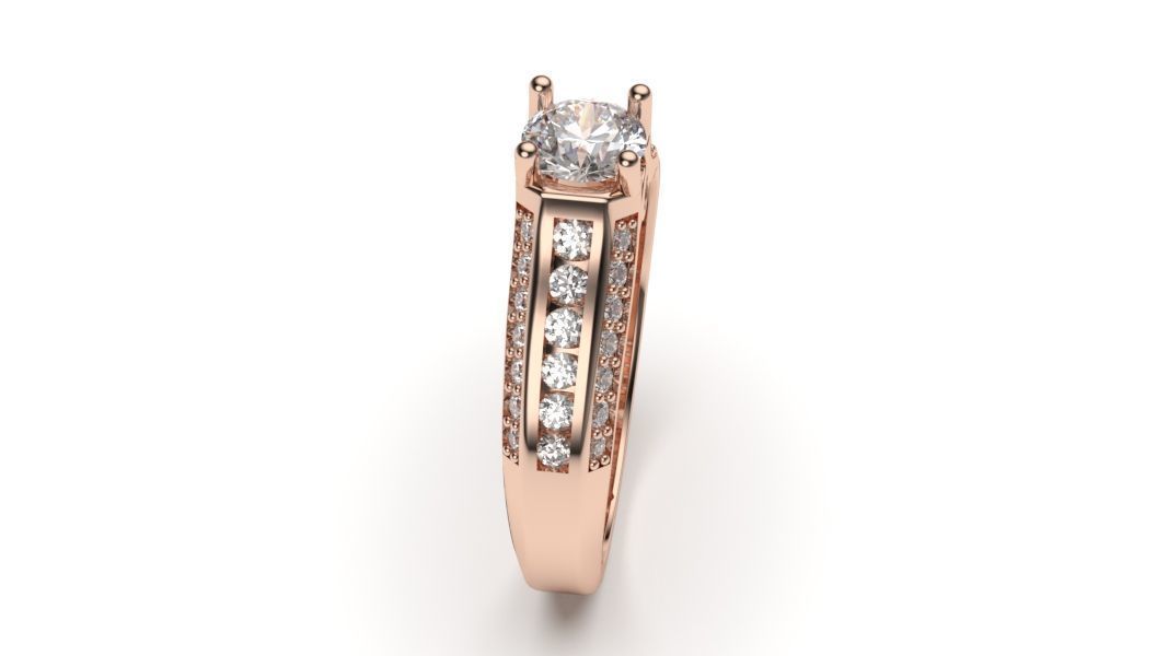  solitaire with ring sizes  8 part S52 3D print model_10