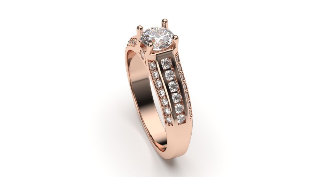  solitaire with ring sizes  8 part S52 3D print model_1