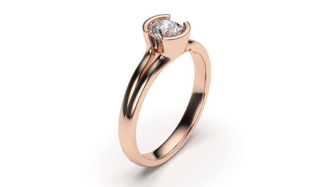 solitaire with ring sizes  8 part S58 3D print model_5