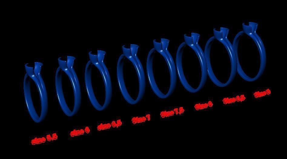 solitaire with ring sizes  8 part S58 3D print model_13