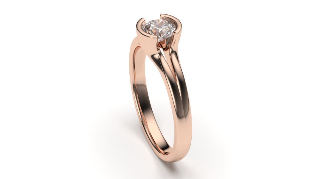 solitaire with ring sizes  8 part S58 3D print model_1