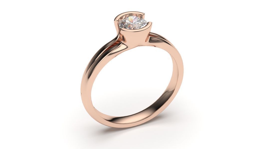solitaire with ring sizes  8 part S58 3D print model_2