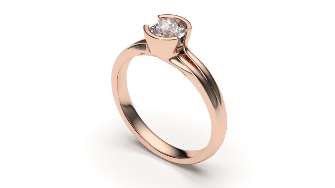 solitaire with ring sizes  8 part S58 3D print model_8