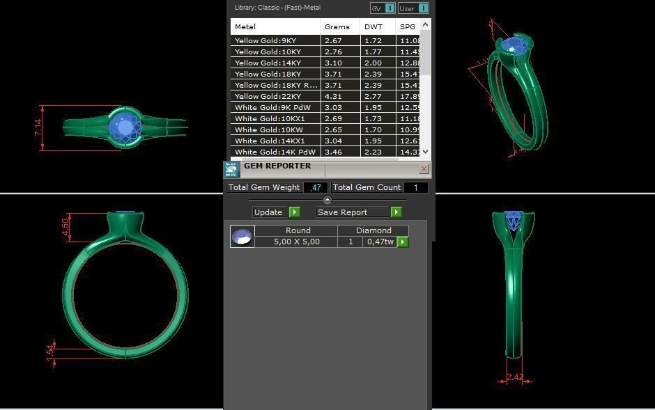 solitaire with ring sizes  8 part S58 3D print model_12