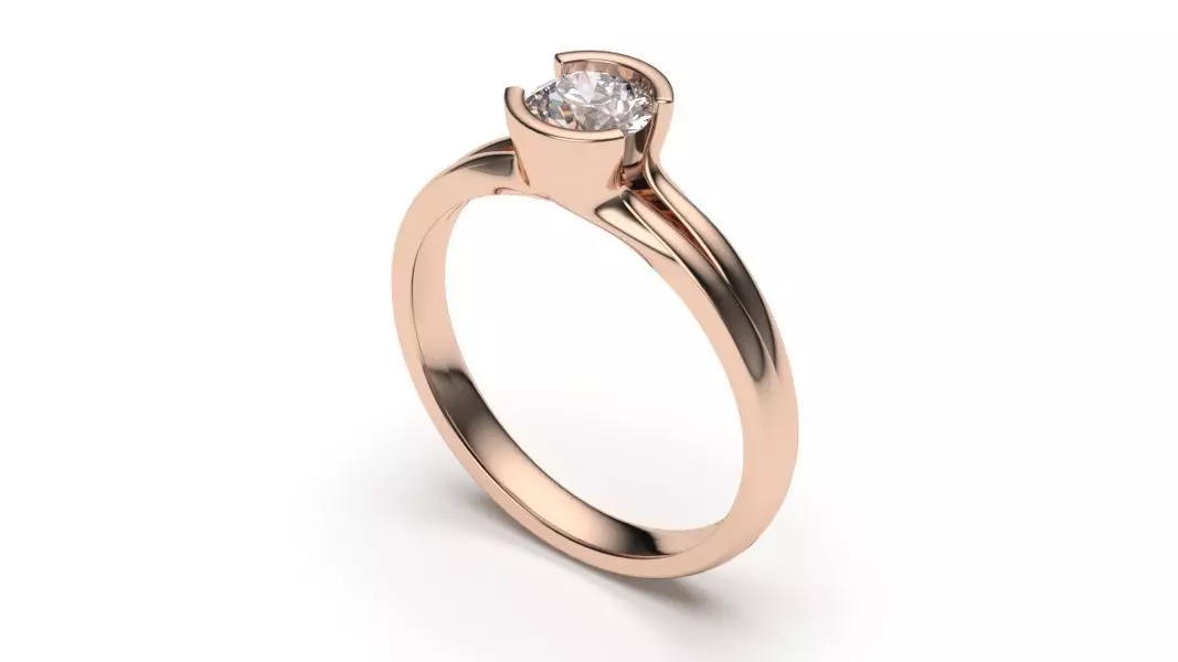 solitaire with ring sizes  8 part S58 3D print model_0