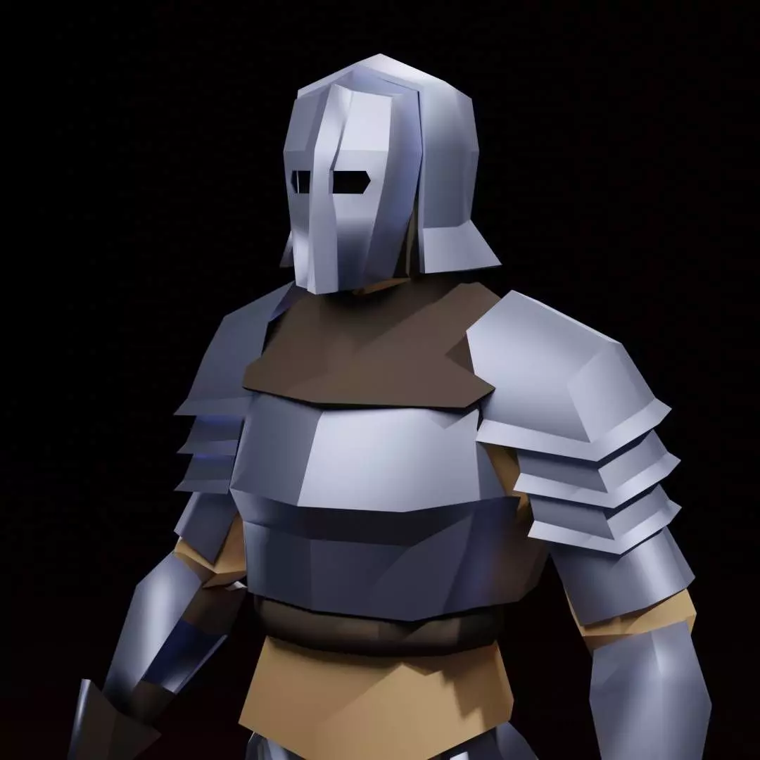 Low Poly Knight Armor Low-poly 3D model