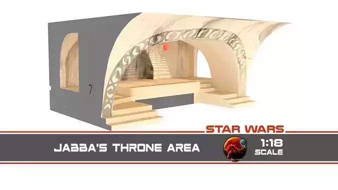 Jabbas Throne Area - small - 1-18 Hasbro Kenner 3D print model