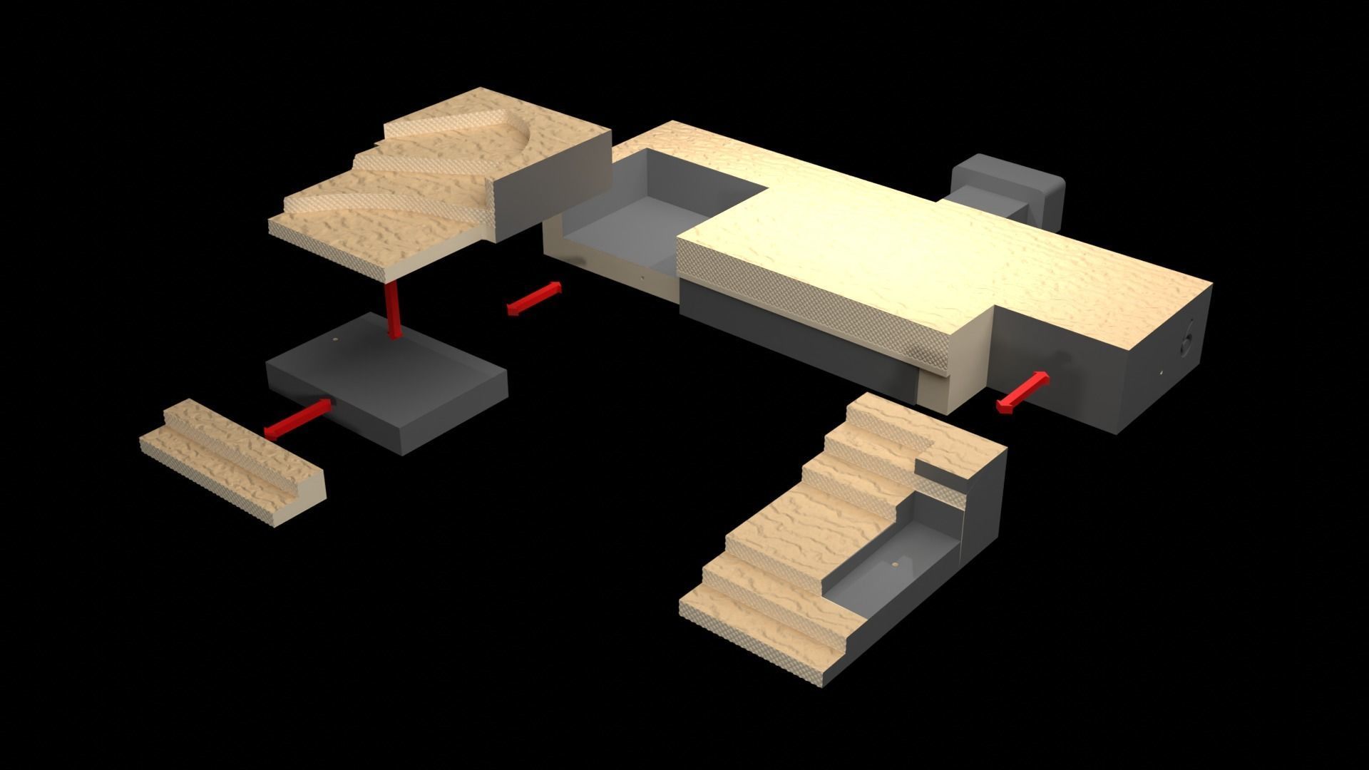 Jabbas Throne Area - small - 1-18 Hasbro Kenner 3D print model_20