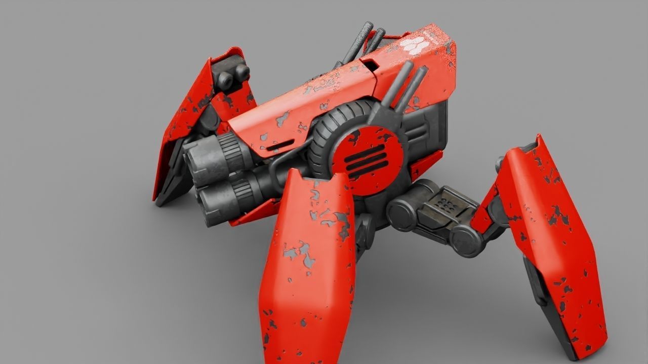 COMBAT DROID X2000  rigged character 3D model_17