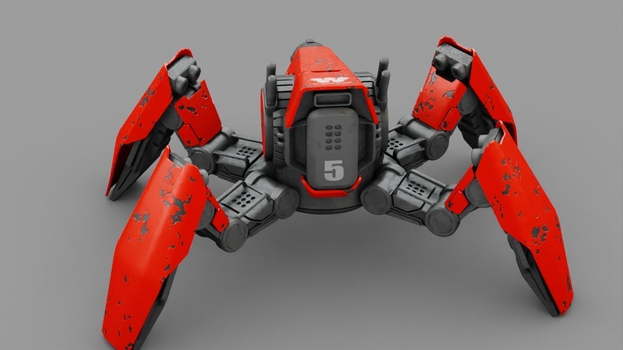 COMBAT DROID X2000  rigged character 3D model_12