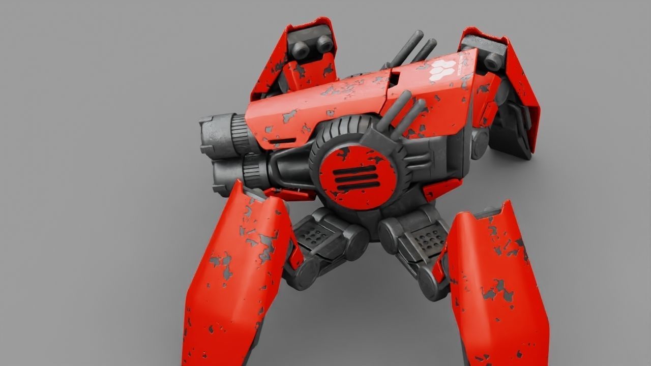 COMBAT DROID X2000  rigged character 3D model_16