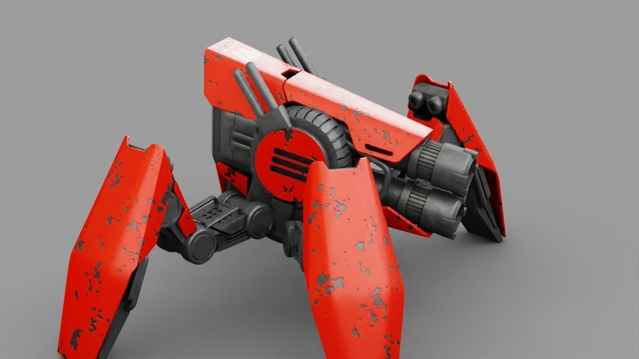 COMBAT DROID X2000  rigged character 3D model_6