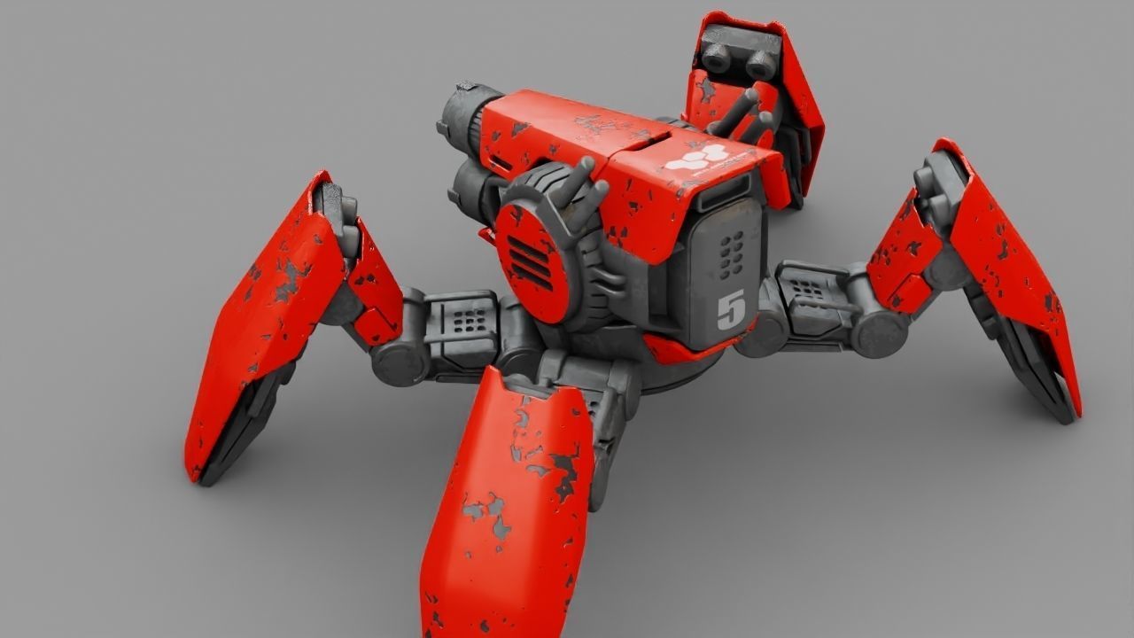 COMBAT DROID X2000  rigged character 3D model_14