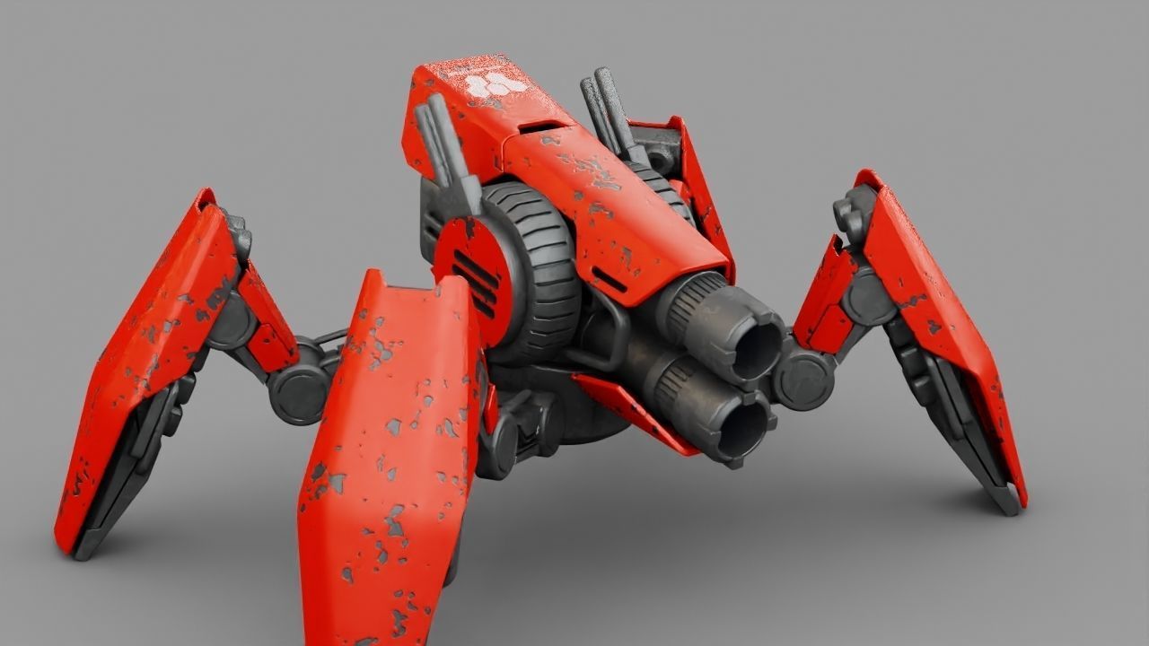 COMBAT DROID X2000  rigged character 3D model_4