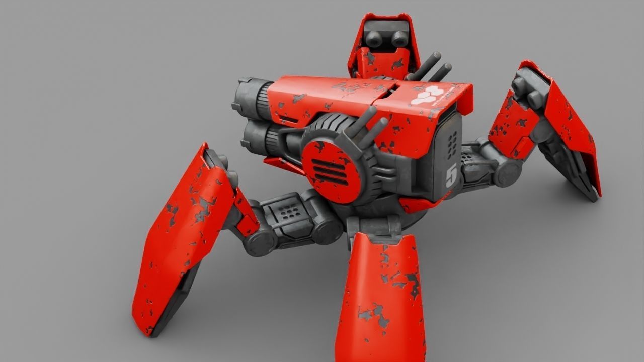 COMBAT DROID X2000  rigged character 3D model_15