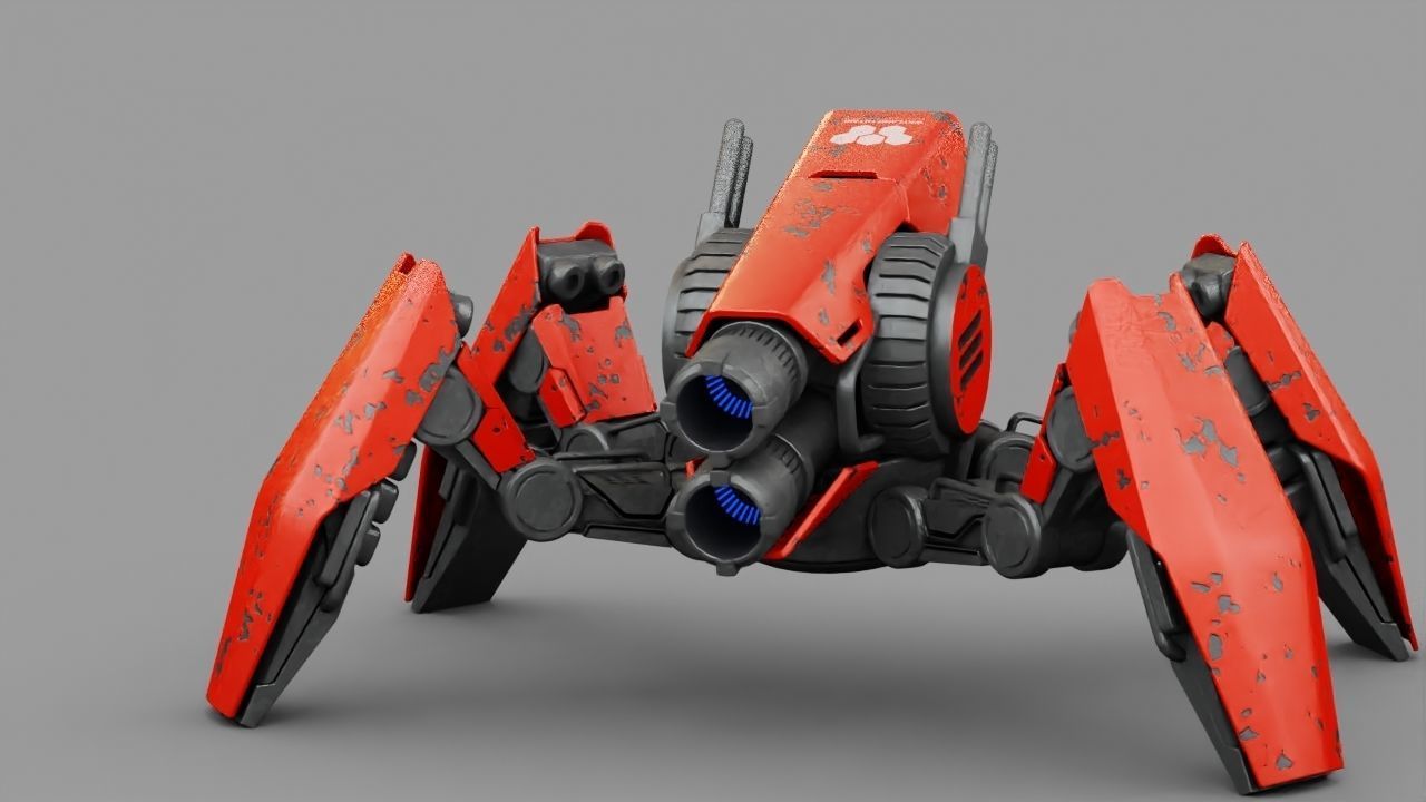 COMBAT DROID X2000  rigged character 3D model_1