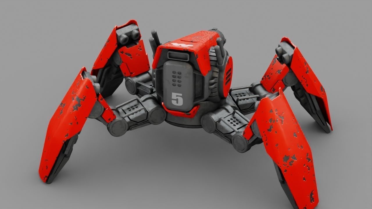 COMBAT DROID X2000  rigged character 3D model_11