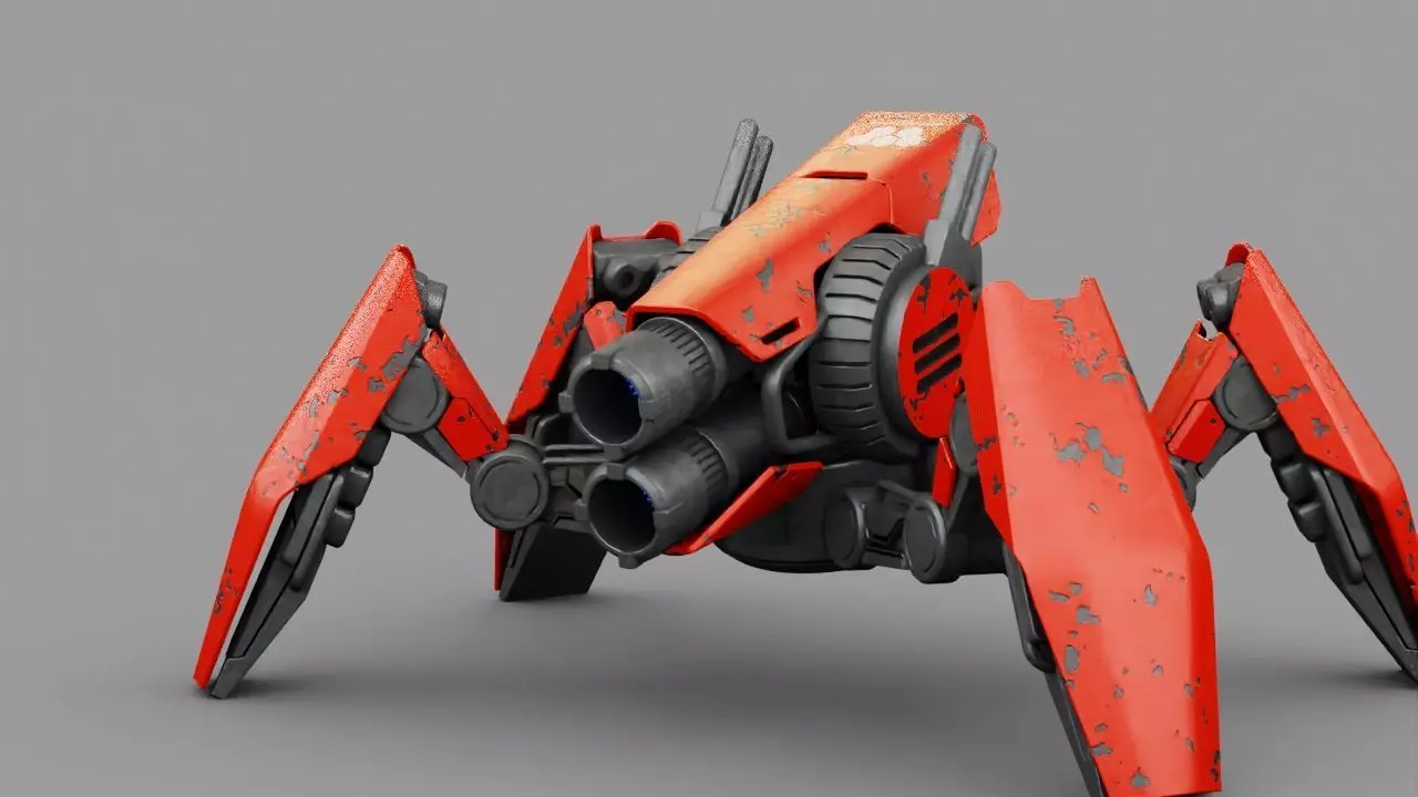 COMBAT DROID X2000  rigged character 3D model_0