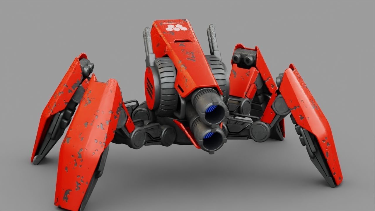 COMBAT DROID X2000  rigged character 3D model_3