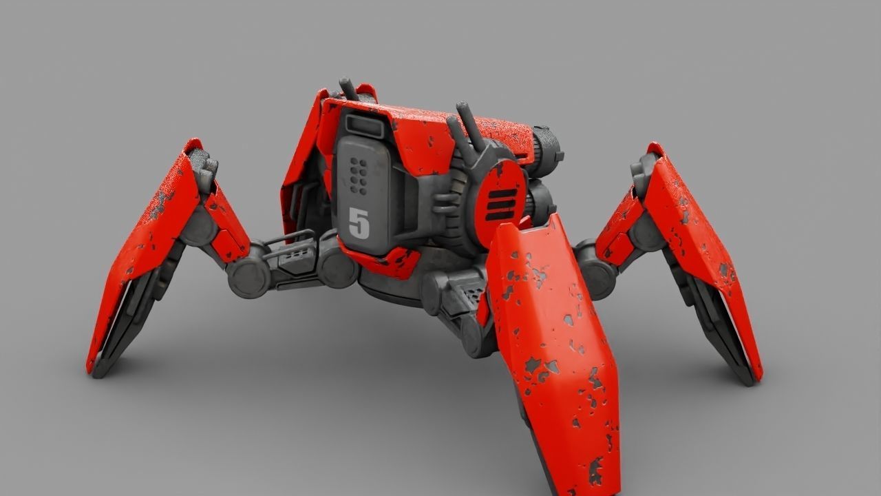 COMBAT DROID X2000  rigged character 3D model_9