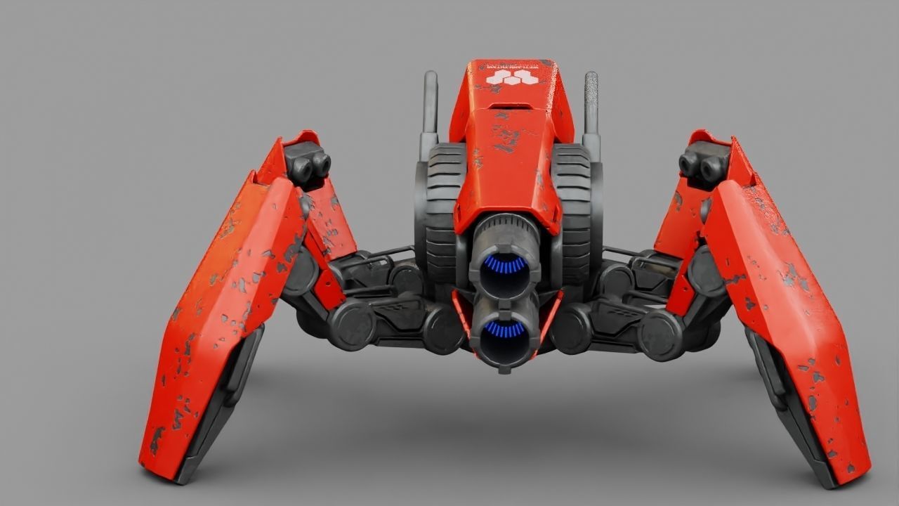 COMBAT DROID X2000  rigged character 3D model_2