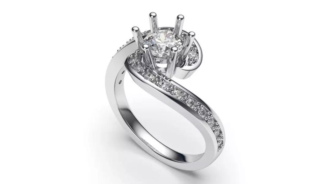 solitaire with ring sizes 9 part S65 3D print model