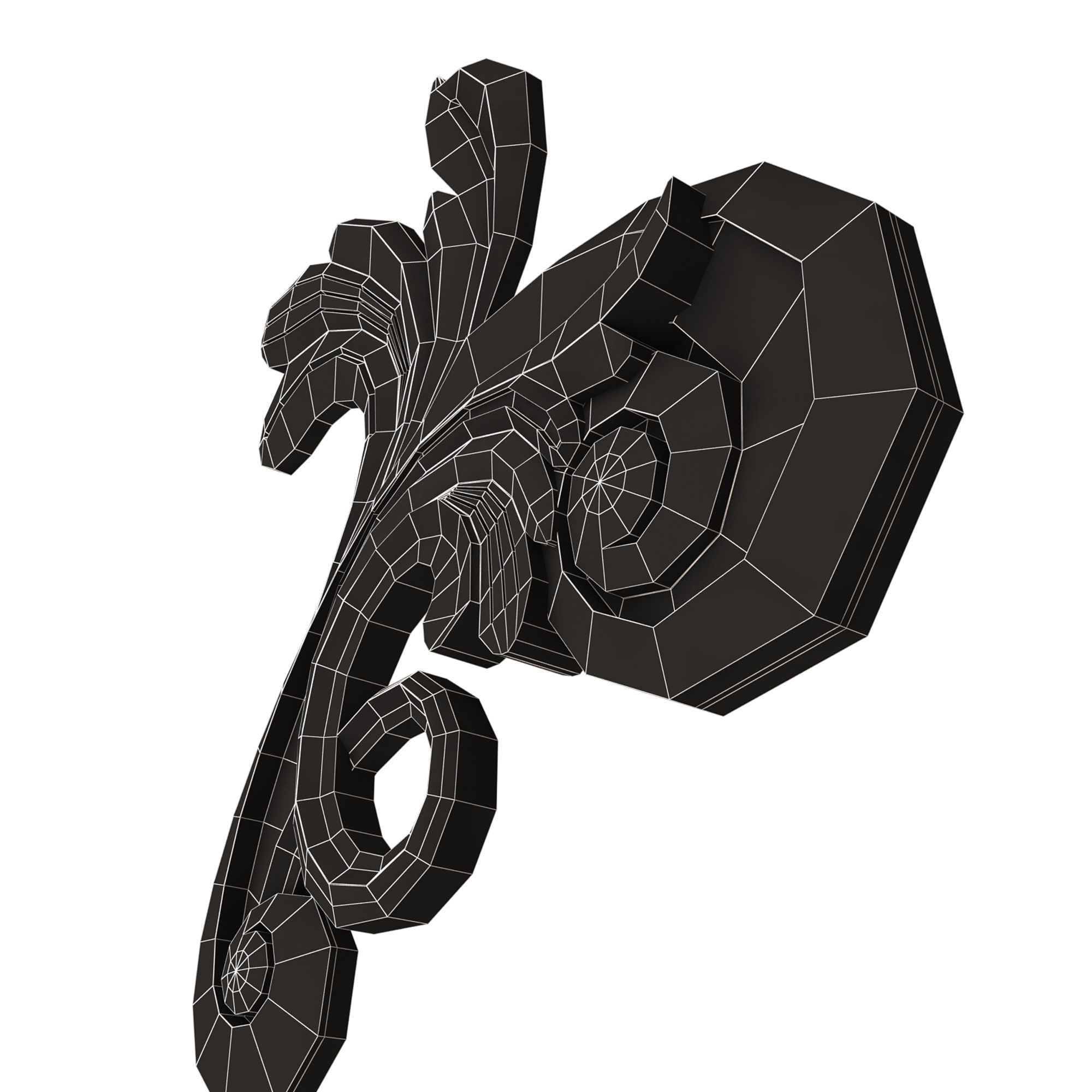 Carved Flower Decor 05 Low-poly 3D model_16