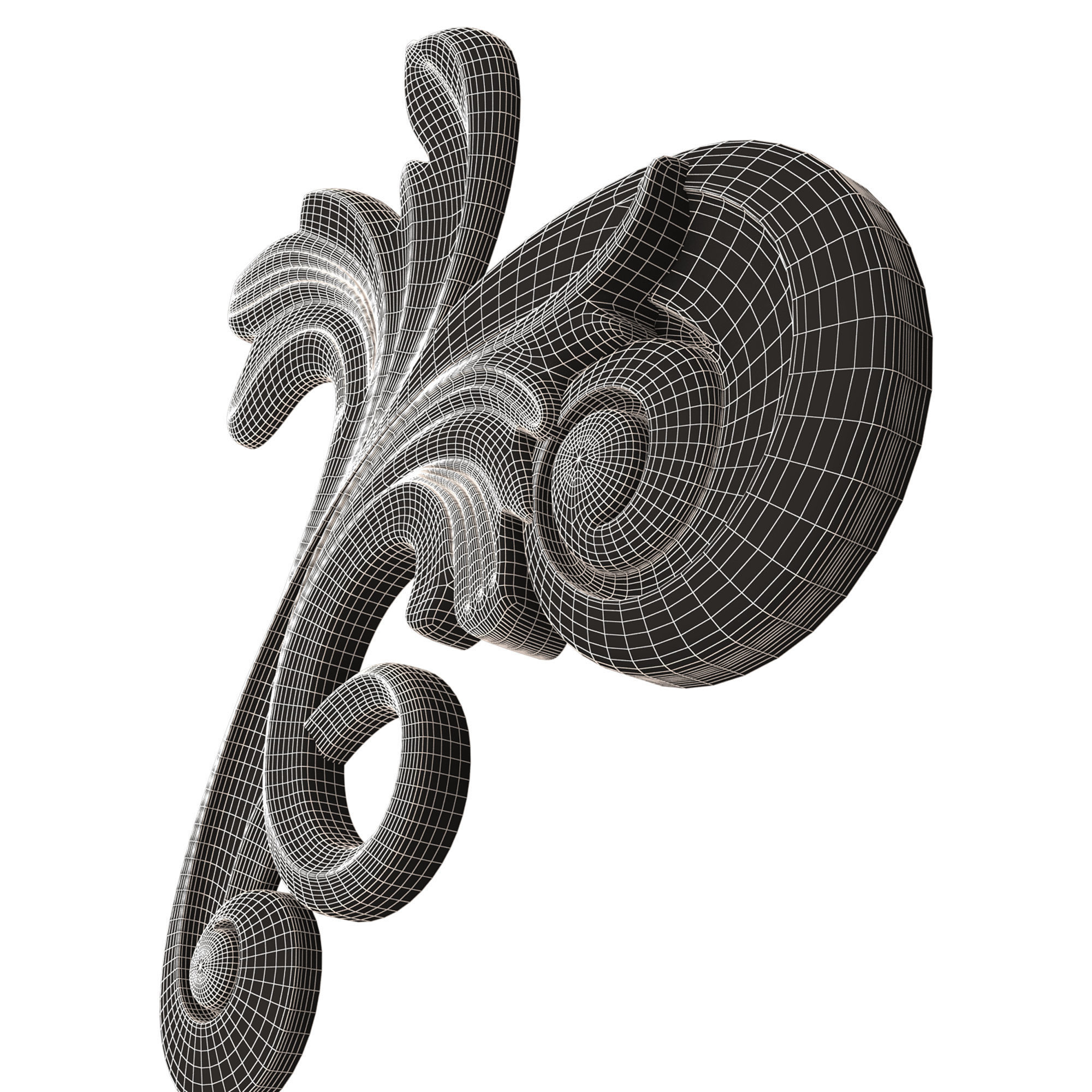 Carved Flower Decor 05 Low-poly 3D model_10