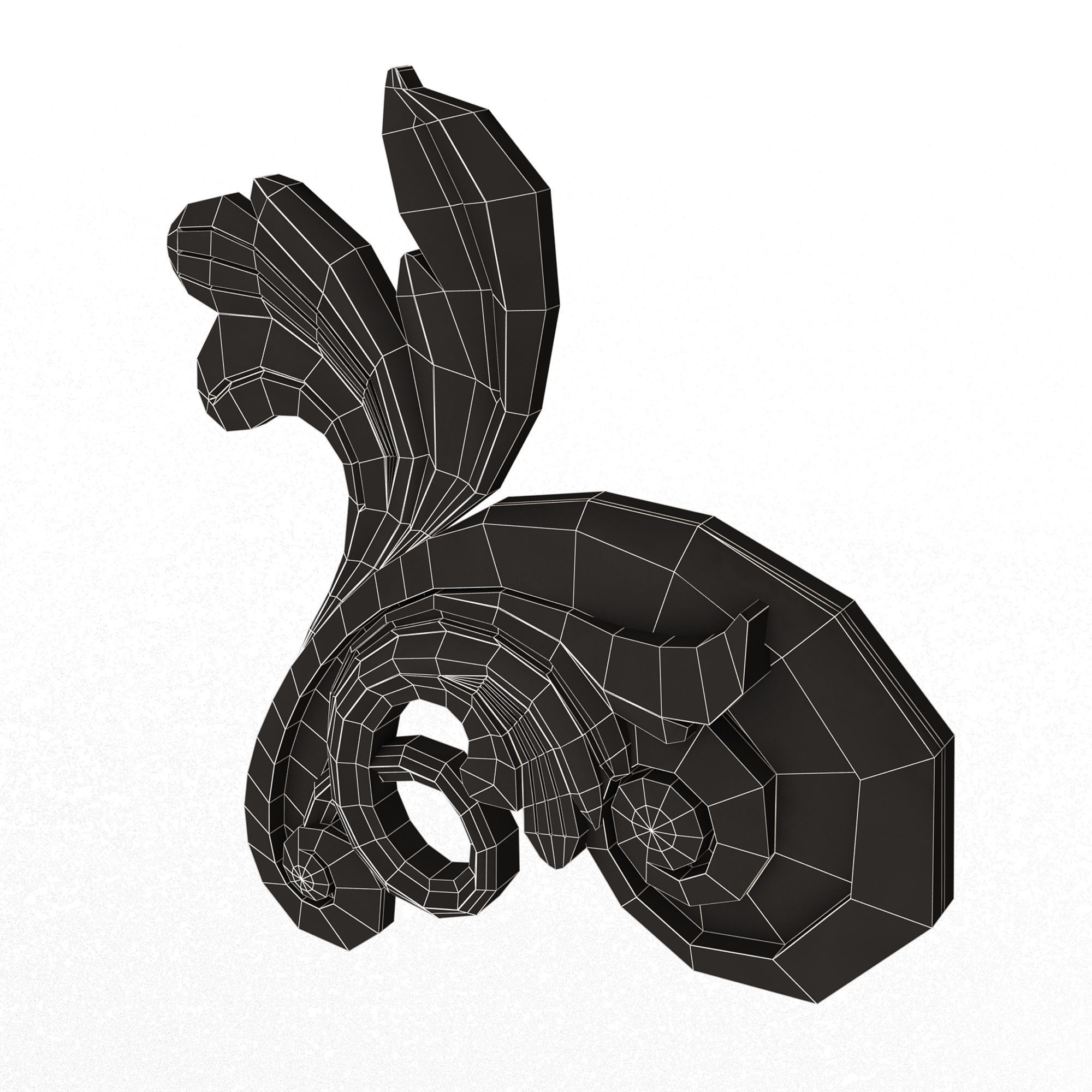 Carved Flower Decor 05 Low-poly 3D model_14