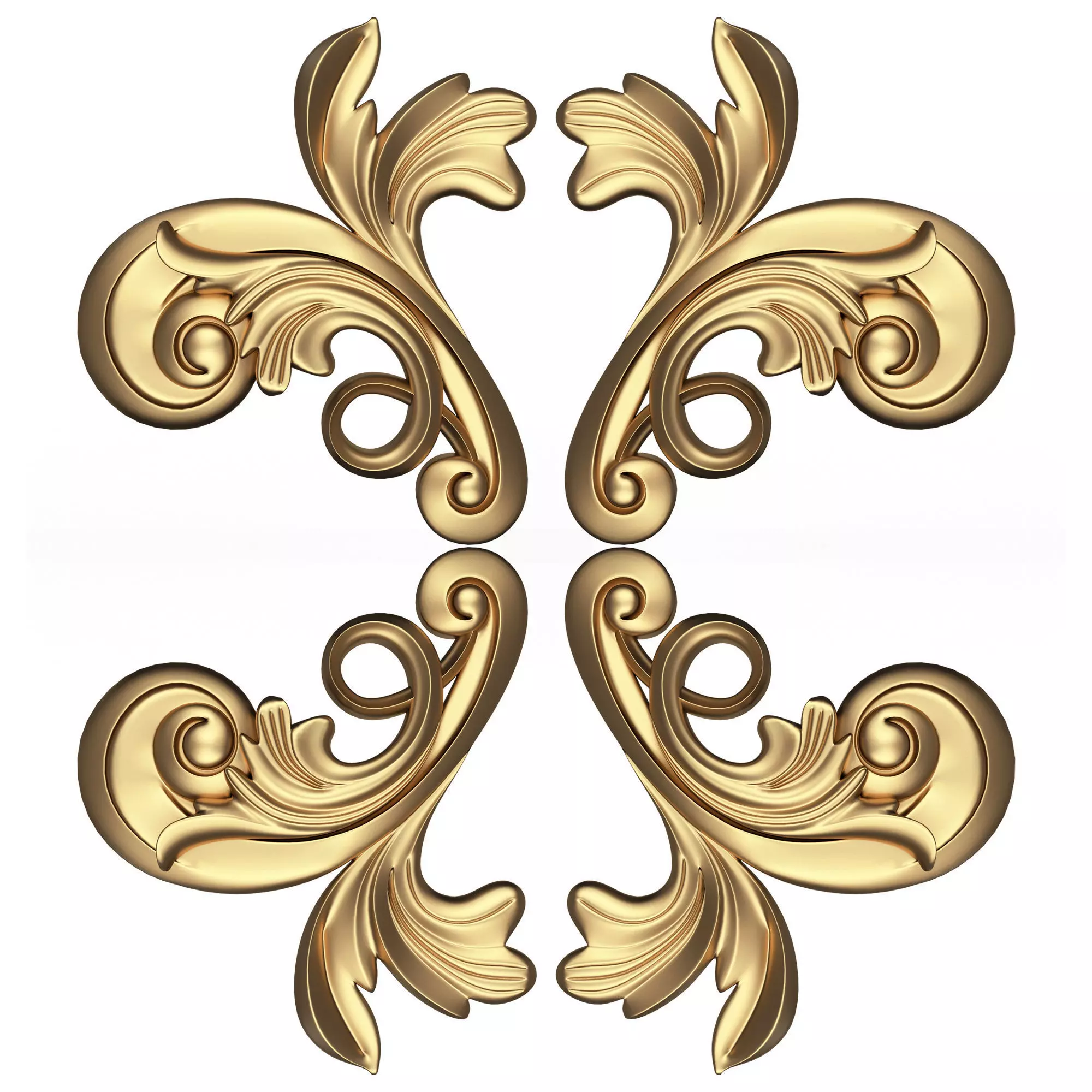 Carved Flower Decor 05 Low-poly 3D model_0