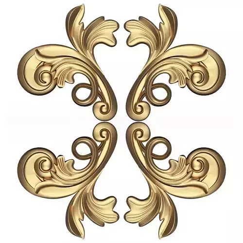Carved Flower Decor 05 Low-poly 3D model