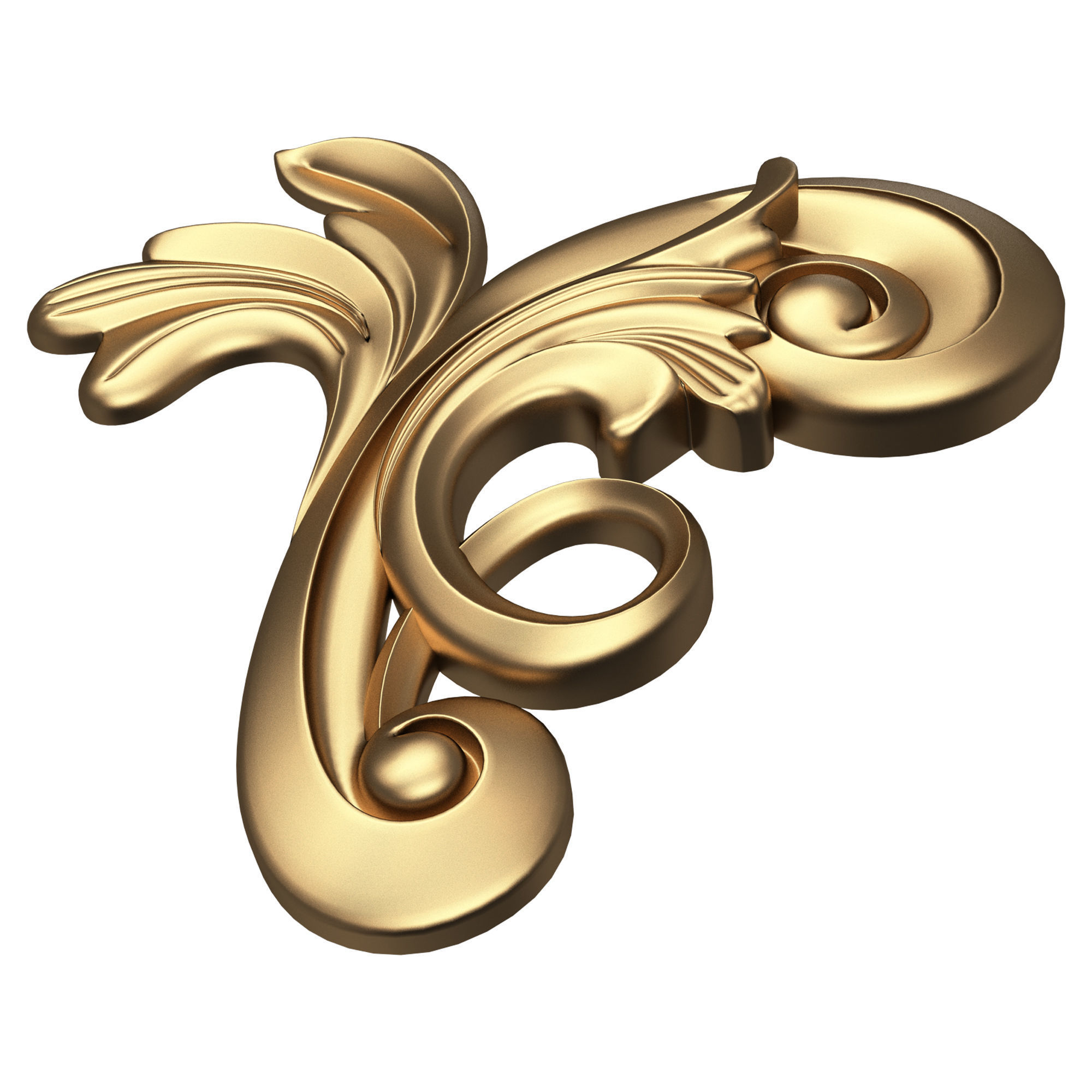 Carved Flower Decor 05 Low-poly 3D model_5