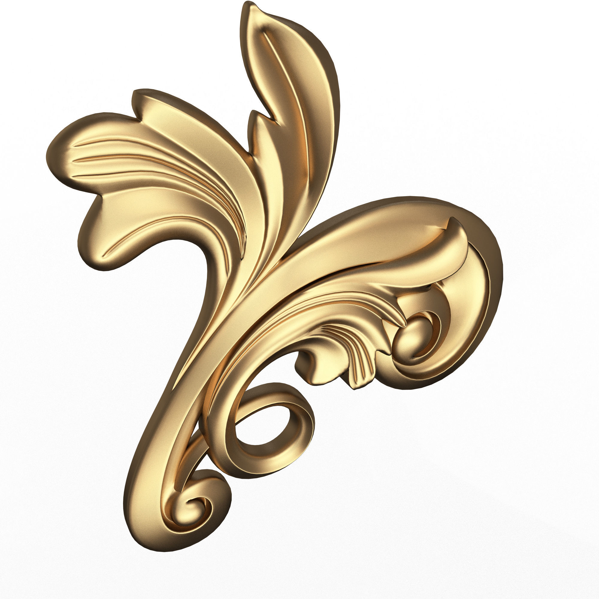 Carved Flower Decor 05 Low-poly 3D model_1