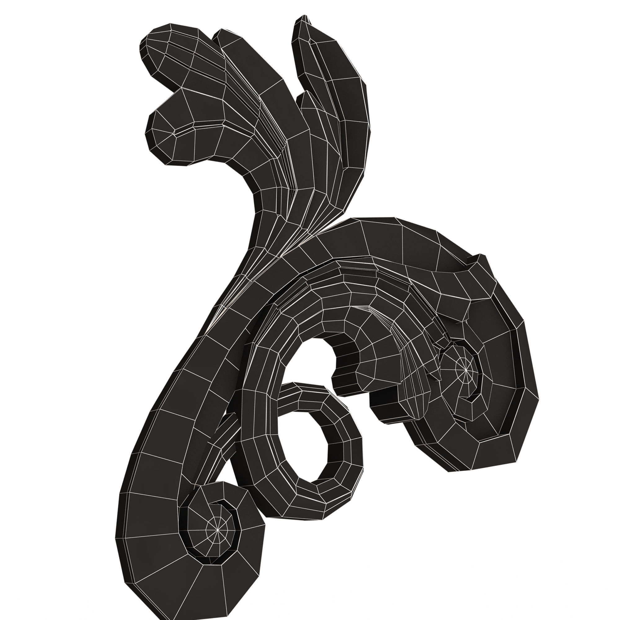 Carved Flower Decor 05 Low-poly 3D model_15