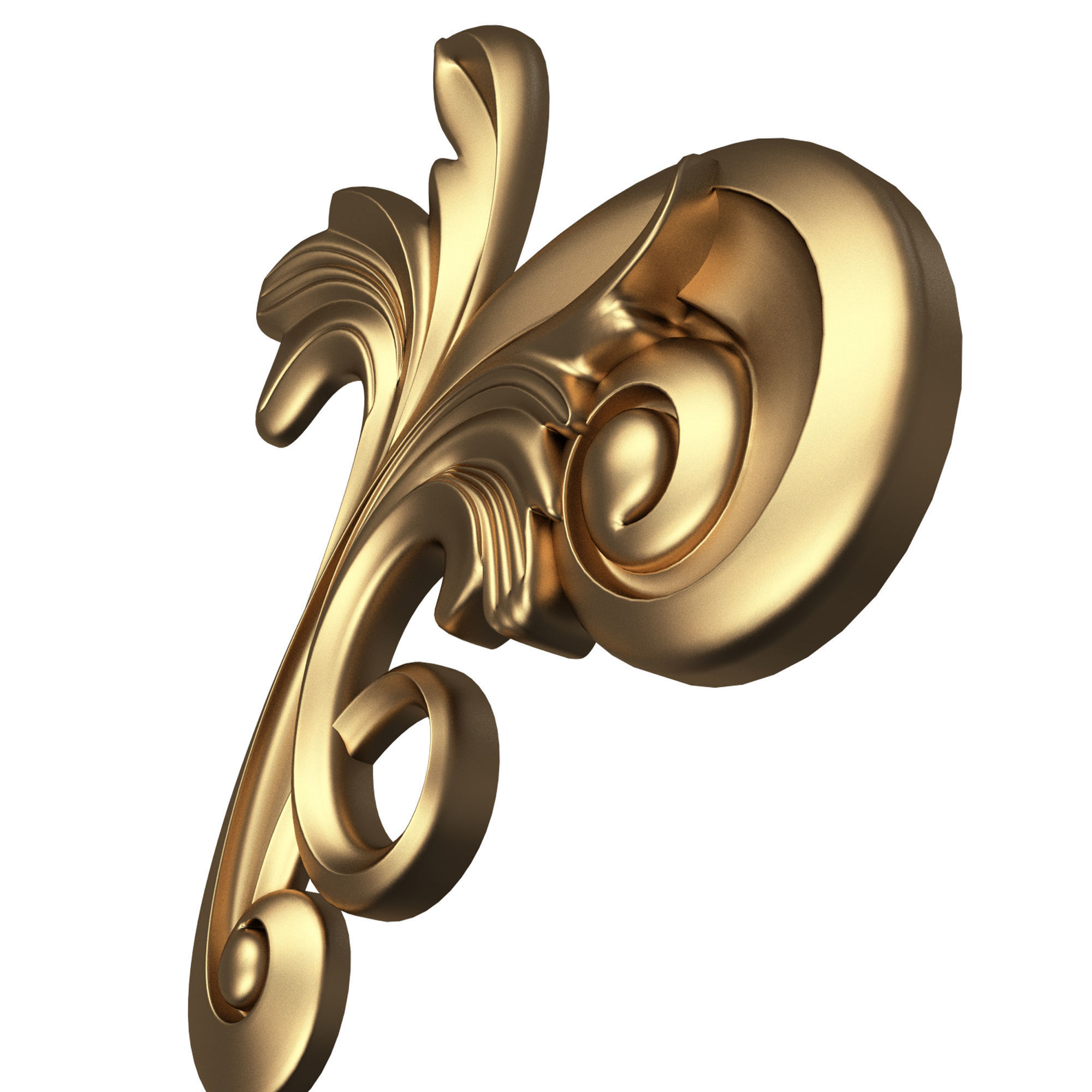 Carved Flower Decor 05 Low-poly 3D model_4