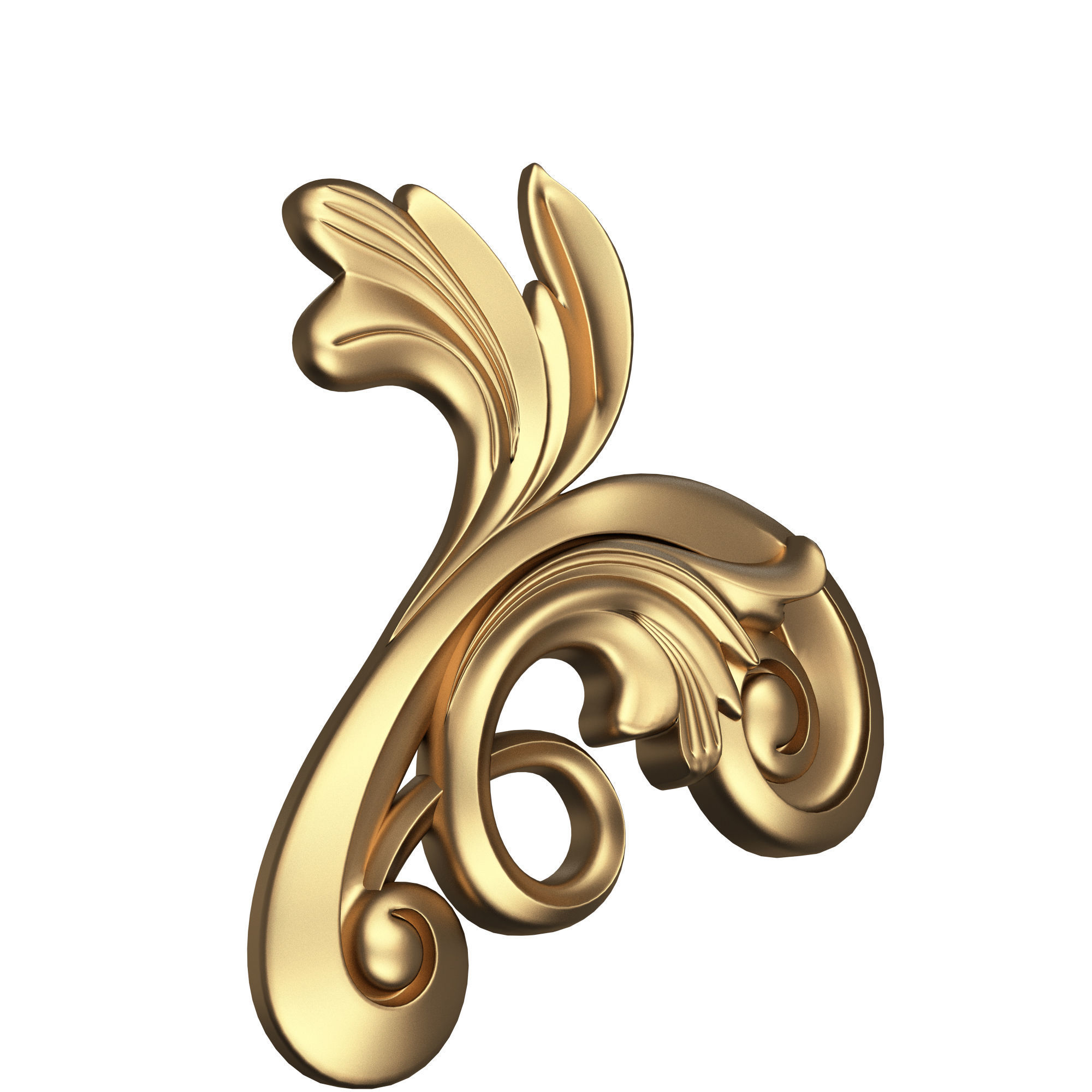 Carved Flower Decor 05 Low-poly 3D model_3