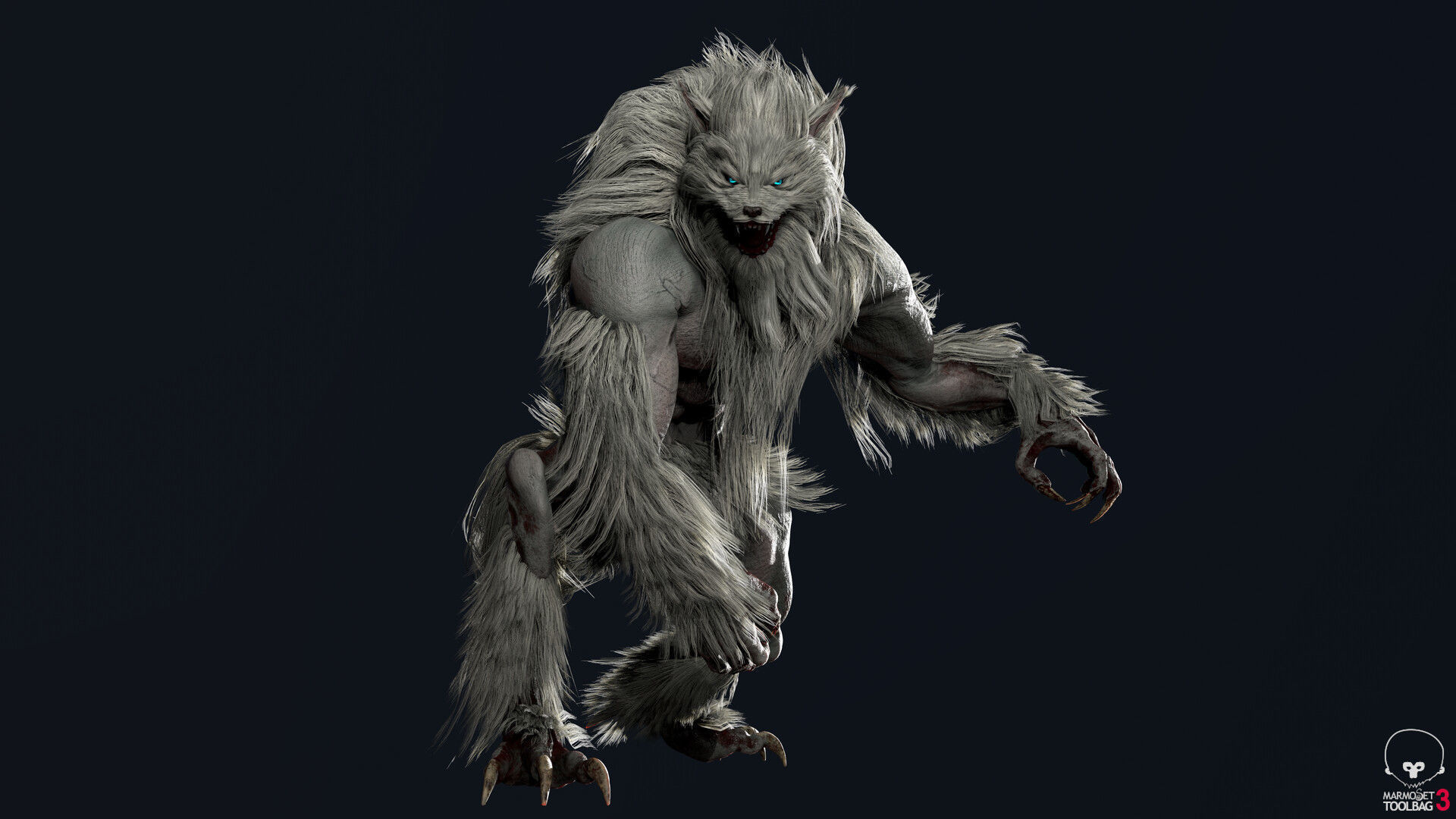 werewolf Low-poly 3D model_6