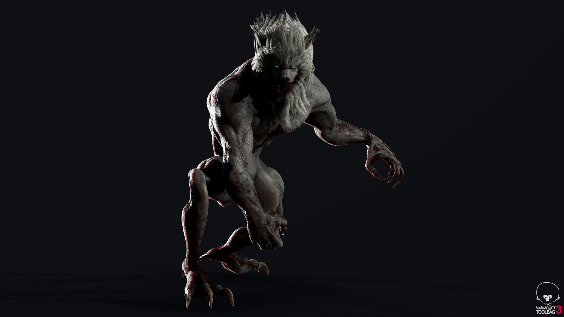 werewolf Low-poly 3D model_11