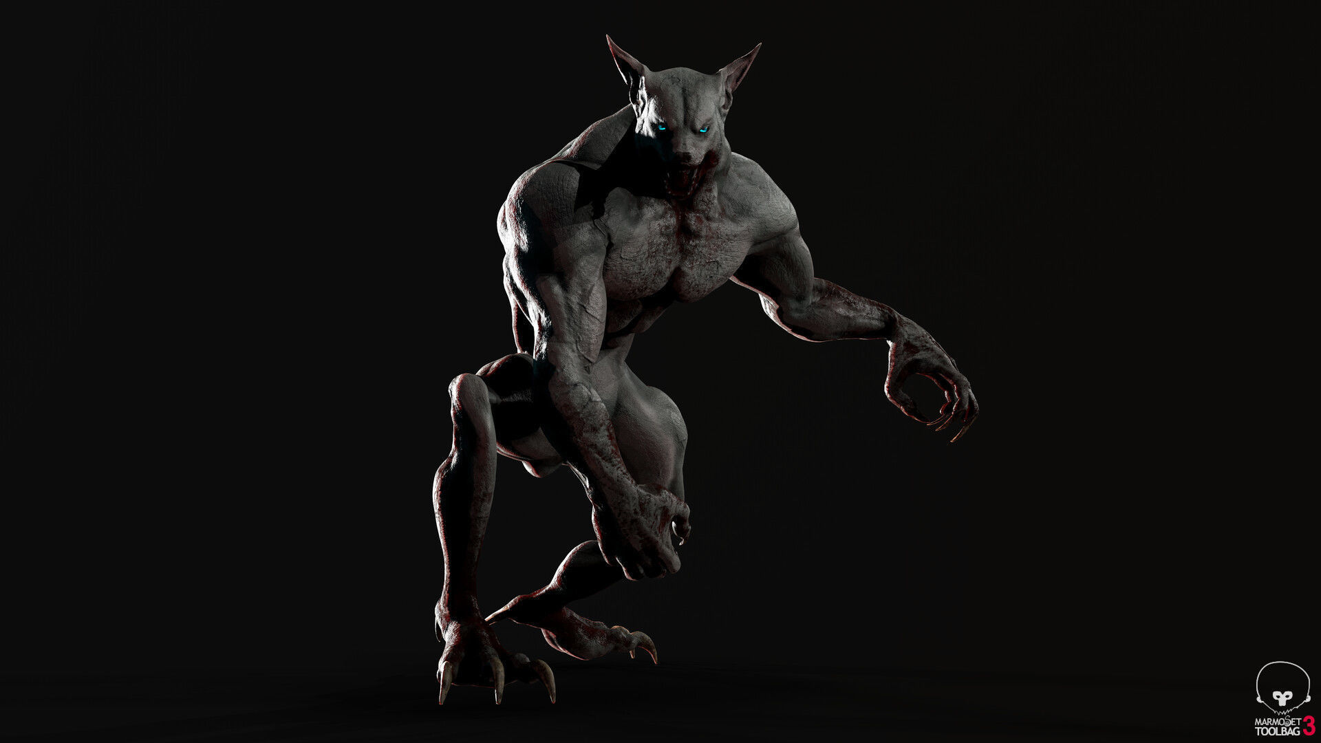 werewolf Low-poly 3D model_5
