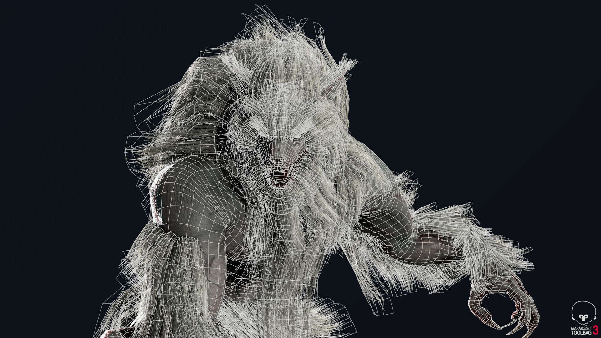 werewolf Low-poly 3D model_13