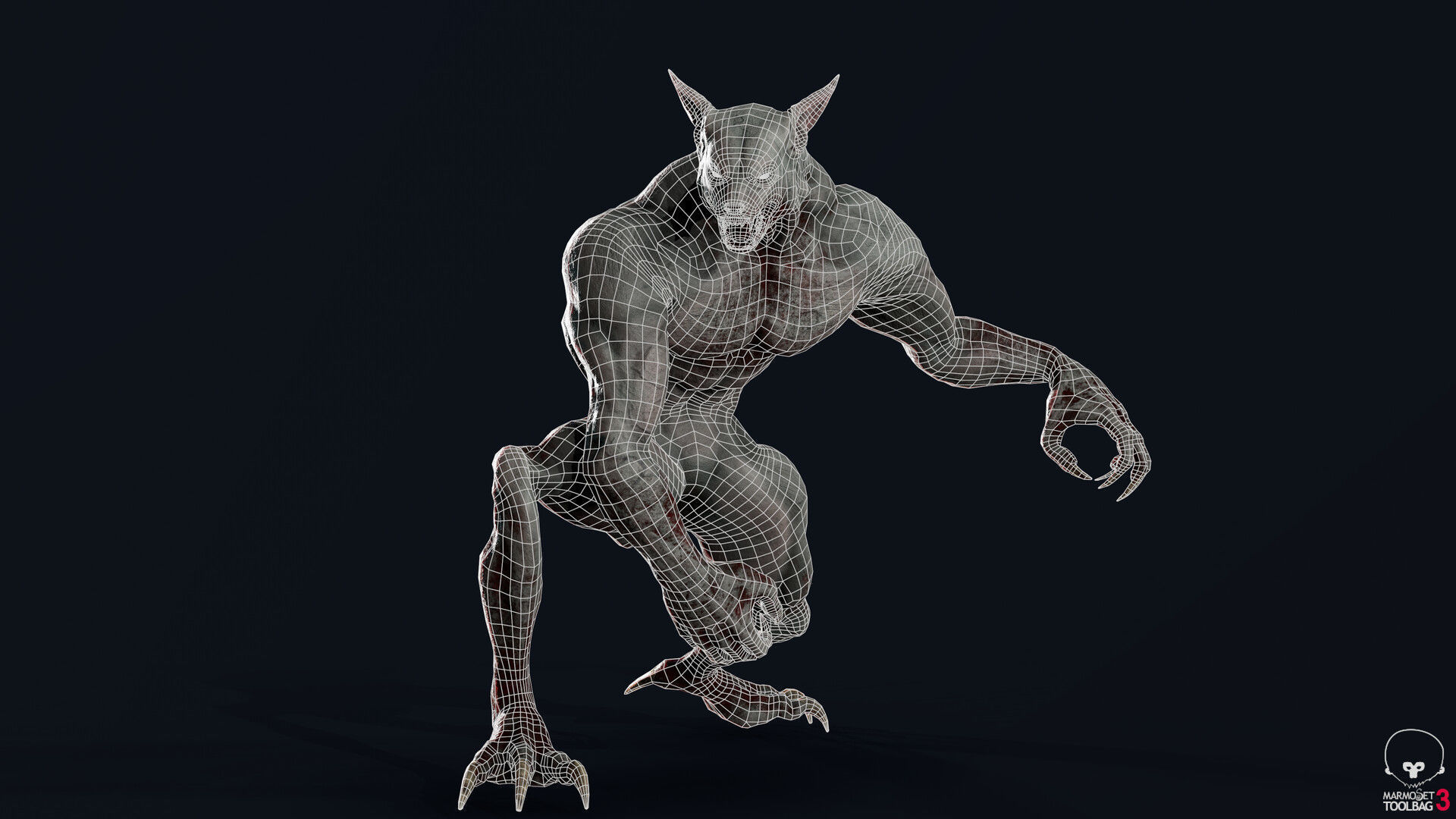 werewolf Low-poly 3D model_14