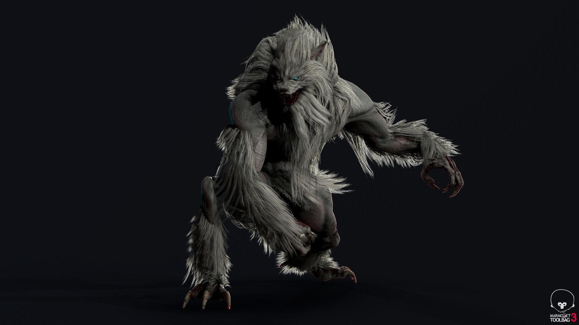 werewolf Low-poly 3D model_8