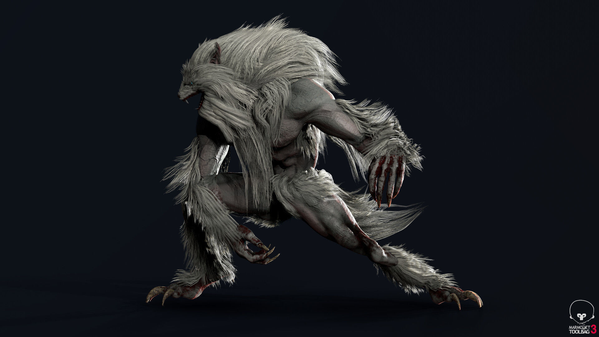 werewolf Low-poly 3D model_10